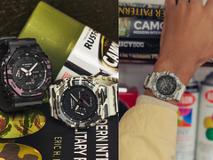 Na foto, o Casio G-Shock GA-2100CM-8A e GA-2100CM-5A (à esquerda) e o GA-2100CM-5A (à direita).