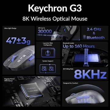 Destaques do mouse gamer Keychron G3