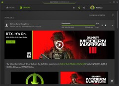 Nvidia GeForce Game Ready Driver 546.17 baixando em GeForce Experience 3.27 (Fonte: próprio)