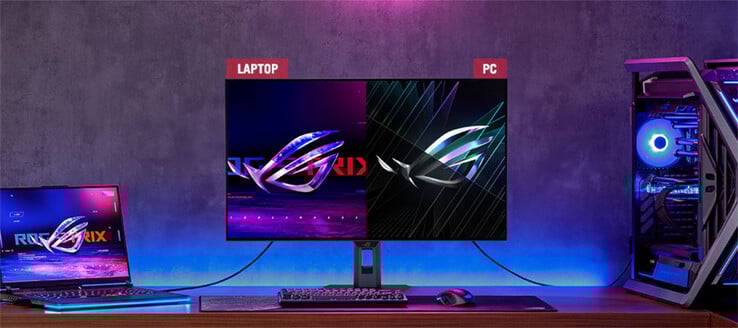 O ROG Strix OLED XG32UCWG possui um switch KVM. (Fonte da imagem: Asus)