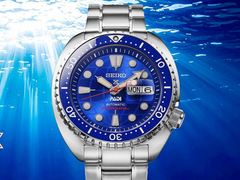 Uma imagem promocional do novo relógio Seiko x PADI Prospex