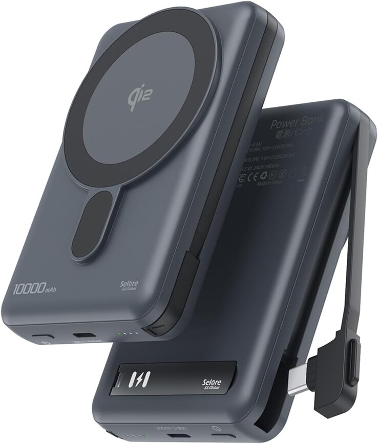 O Selore&S-Global Magnetic Power Bank 10.000mAh. (Fonte da imagem: Selore&S-Global, editado)