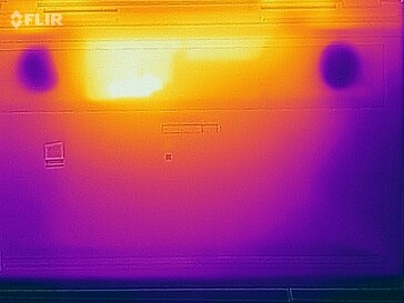 Temperaturas da superfície durante o teste de estresse (fundo)