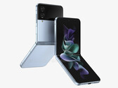 O Galaxy Z Flip4 será parecido com seu predecessor, mas com uma tela de cobertura maior. (Fonte de imagem: @OnLeaks &amp; 91mobiles)