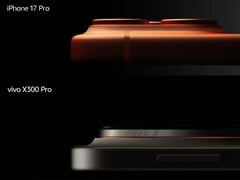 A série Vivo X300 parece ter saliências de câmera mais elegantes do que o iPhone 17 Pro. Na imagem: uma foto comparativa do X300 Pro e do iPhone 17 Pro. (Fonte da imagem: Han Boxiao)