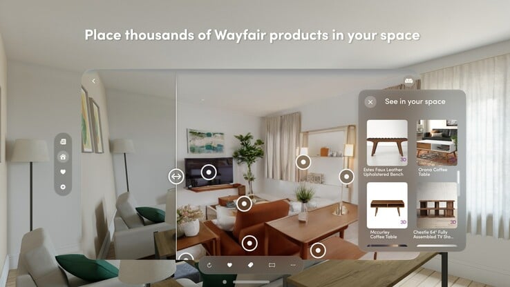 Reorganize e atualize seu quarto com o Vision Pro. (Fonte: Wayfair)
