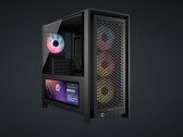O gabinete mid-tower para PC gamer Corsair Frame 4000D agora vem com uma variante LCD, com uma tela sensível ao toque de 14,5 polegadas. (Fonte da imagem: Corsair)