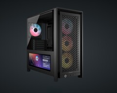O gabinete mid-tower para PC gamer Corsair Frame 4000D agora vem com uma variante LCD, com uma tela sensível ao toque de 14,5 polegadas. (Fonte da imagem: Corsair)