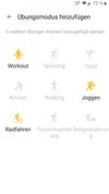 Workout mode selection