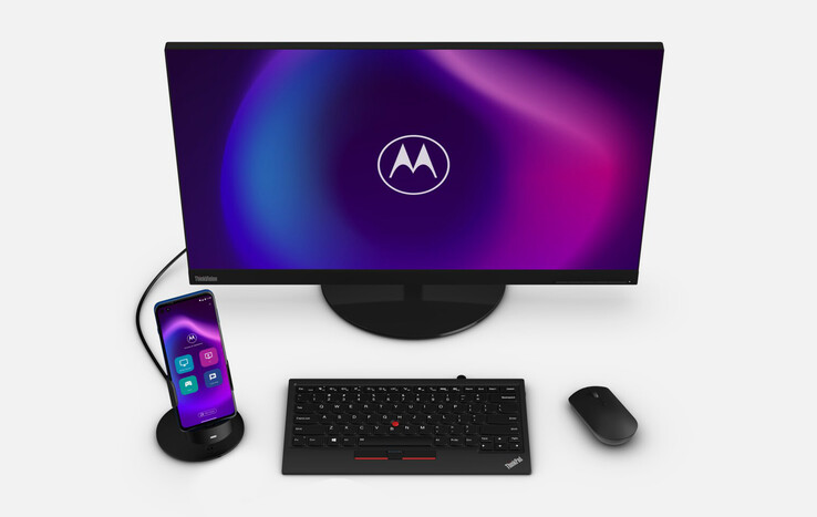 O Motorola G100 e seu modo desktop. (Fonte de imagem: Motorola)