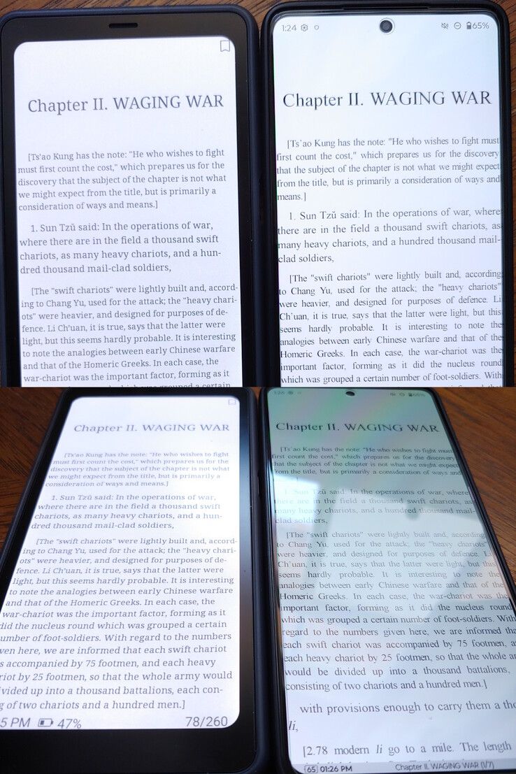 Kaleido 3 vs OLED. Janela sombreada.