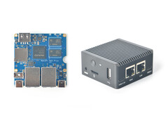 O NanoPi R2S Plus está disponível com e sem uma caixa metálica. (Fonte da imagem: NanoPi)