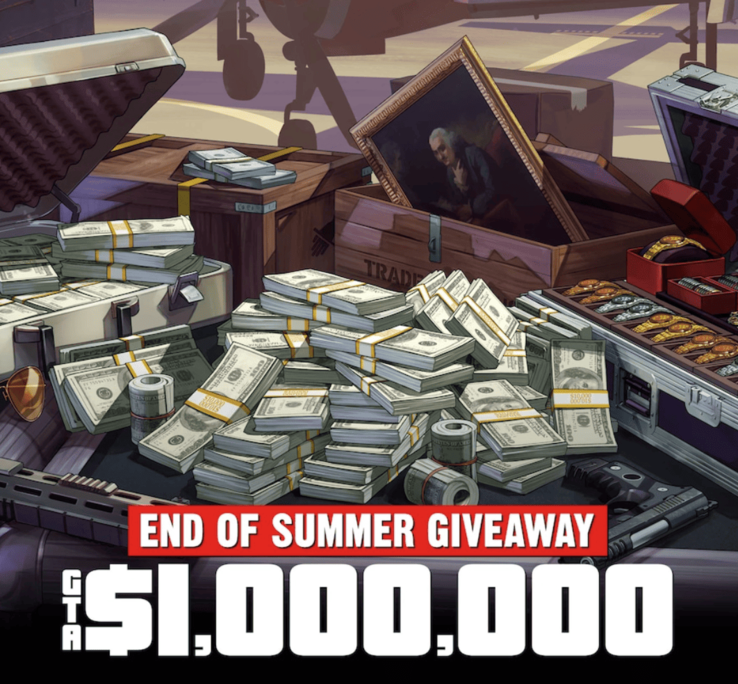 A Rockstar Games está oferecendo aos jogadores do GTA Online uma recompensa gratuita de US$ 1 milhão por fazerem login e jogarem entre os dias 6 e 12 de agosto.