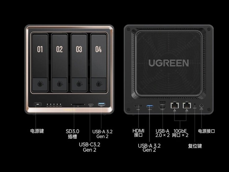 Portas do Ugreen DXP4800 GT NAS