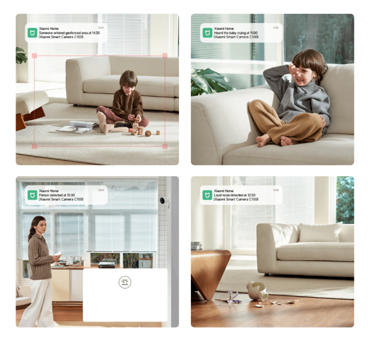 A Smart Camera C100 da Xiaomi pode acionar notificações inteligentes. (Fonte da imagem: Xiaomi)
