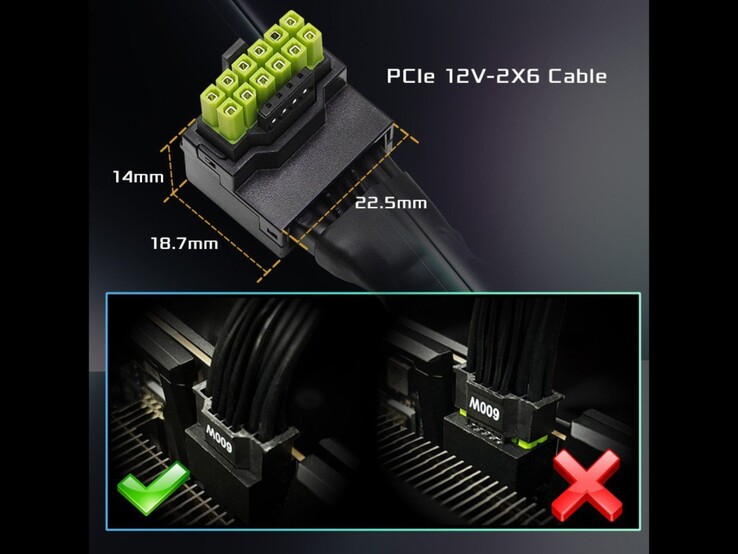 Dimensões do novo cabo 12V-2x6. (Fonte da imagem: ASRock)