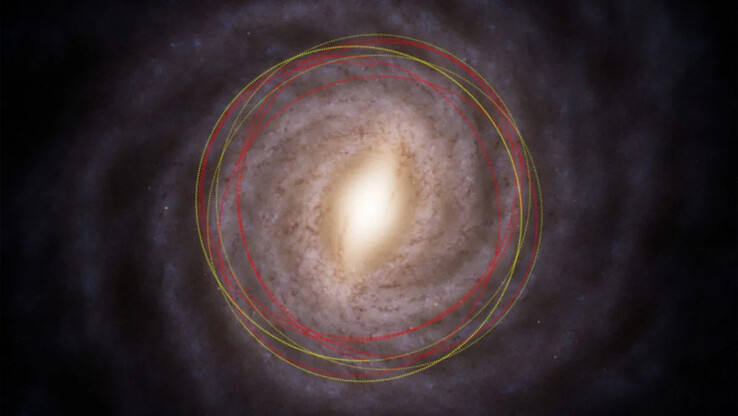 Novas simulações mostram a provável origem do 3I/ATLAS no disco espesso da Via Láctea. (Fonte da imagem: M. Hopkins/Ōtautahi-Oxford team)