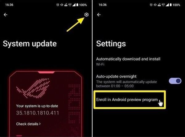 Como se registrar no programa beta do Android 16 na série ROG Phone 9. (Fonte da imagem: ROG Forums)