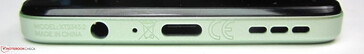 Parte inferior: 3.porta de áudio de 5 mm, microfone, USB-C 2.0, alto-falante