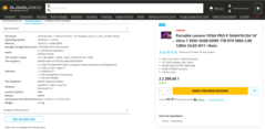 Especificações e detalhes do Lenovo Yoga Pro 9 RTX 5060. (Fonte da imagem: Globaldata)