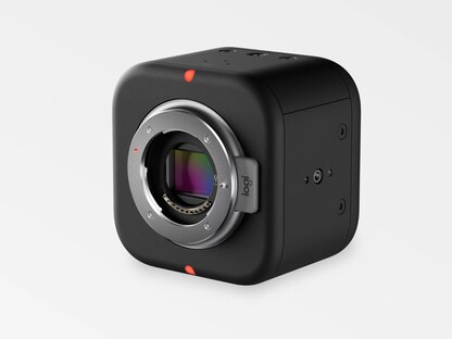 O Mevo Core é um cubo preto despretensioso, sem controles integrados (Fonte da imagem: Logitech)