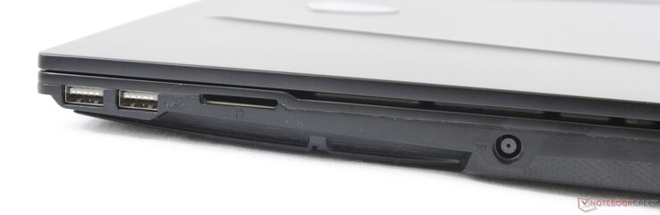 Right: 2x USB Type-A 3.2 Gen 1, SD card reader, AC adapter