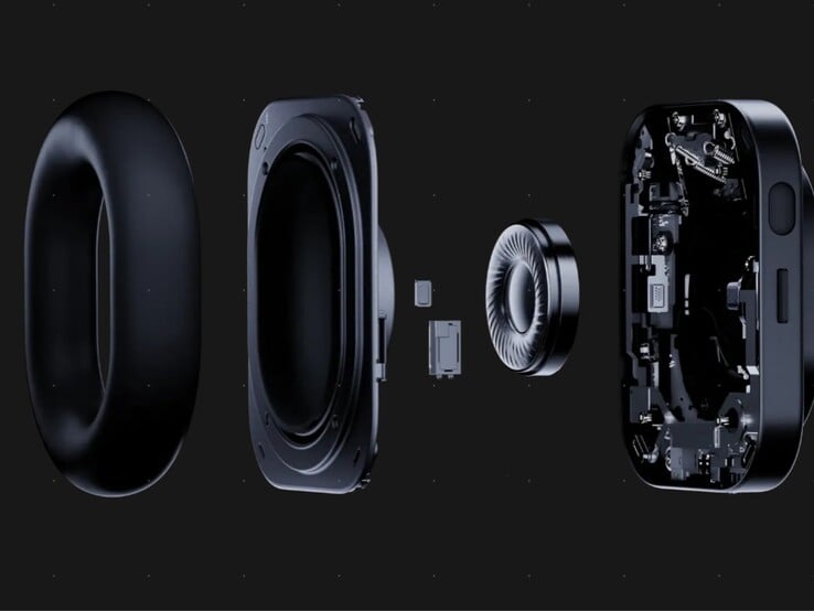 O Nothing Headphone (1) Pro usa um driver dinâmico de 40 mm, um driver de precisão de 13 × 8 mm e um tweeter xMEMS em cada concha auricular.
