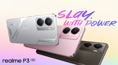 O Realme P3 5G vem nas cores Space Silver, Comet Grey e Nebula Pink (Fonte da imagem: Realme)