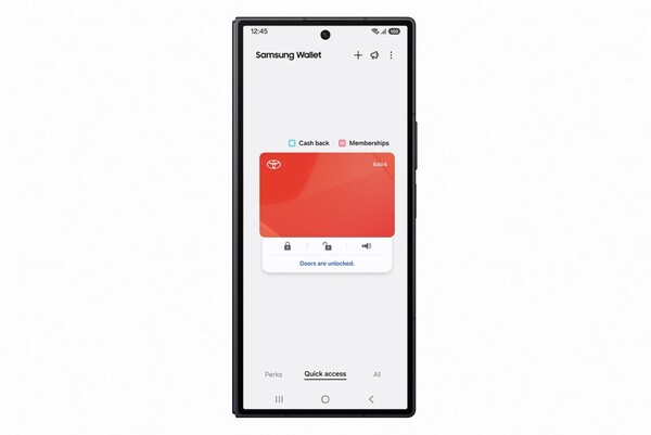 A interface de usuário da chave digital da Toyota na Samsung Wallet. (Fonte da imagem: Samsung)