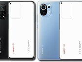 O projeto da carcaça da câmera Xiaomi Mi 11T se assemelha mais ao Mi 10T (L) do que ao Mi 11 (R). (Fonte da imagem: Xiaomi/FCC - editado)