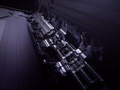 Close-up do mecanismo da dobradiça dobrável do OPPO Find N5 usado para ilustrar o design da dobradiça semelhante à dobradiça do iPhone Apple (Fonte da imagem: Oppo)