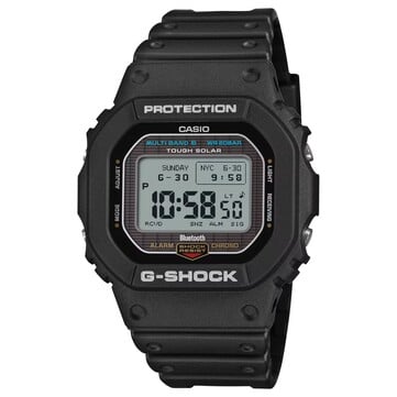 Relógio digital Casio G-Shock GW-BX5600-1A1 com caixa e pulseira de resina preta, equipado com um visor MIP negativo de alto contraste.