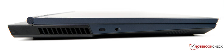 Esquerda: USB-C 3.2 Gen 2, porta de áudio combinada fone de ouvido/microfone