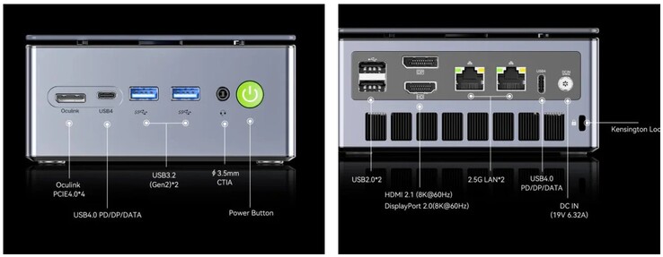 As interfaces externas do GMKtec NucBox M7 Ultra (Fonte: GMKtec)