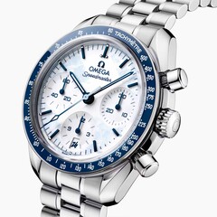 O Omega Speedmaster Milano Cortina 2026 apresenta um mostrador branco envernizado (Fonte da imagem: Omega)