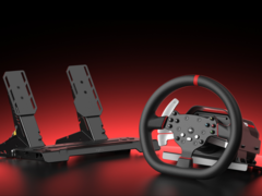 O pacote de corrida PXN V10 Ultra (na foto) vem com uma base de roda, um volante removível e um conjunto de pedais. (Fonte da imagem: PNX)