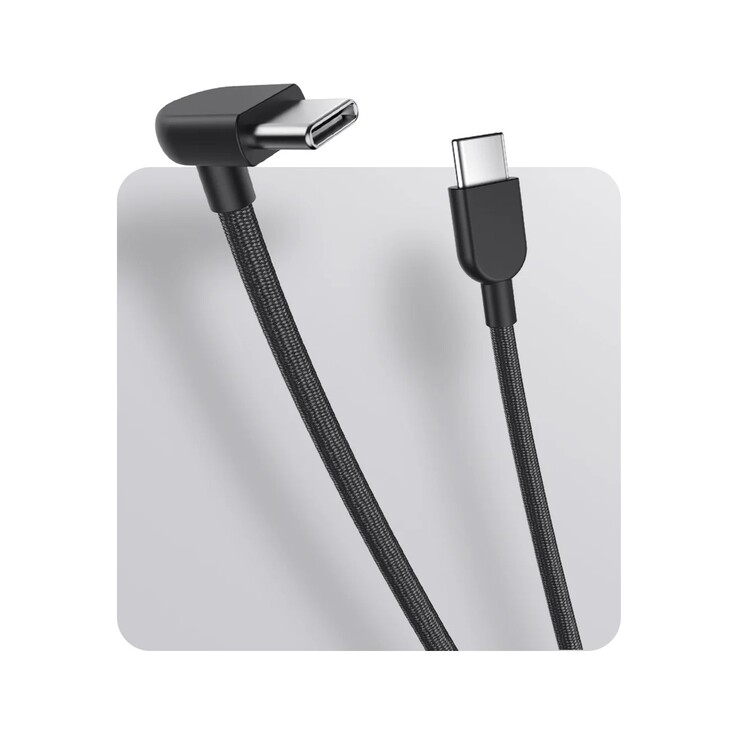 O cabo Xiaomi 3A Braided USB-C to USB-C (10 cm) (Fonte da imagem: Xiaomi)