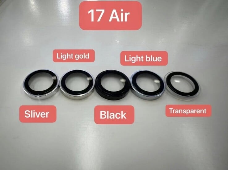 Os anéis de proteção da câmera que supostamente revelam as cores do iPhone 17.