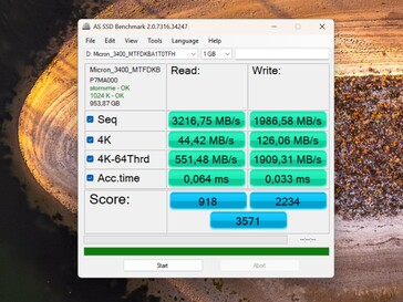 Desempenho após a atualização do driver com meu SSD secundário de 1 TB.