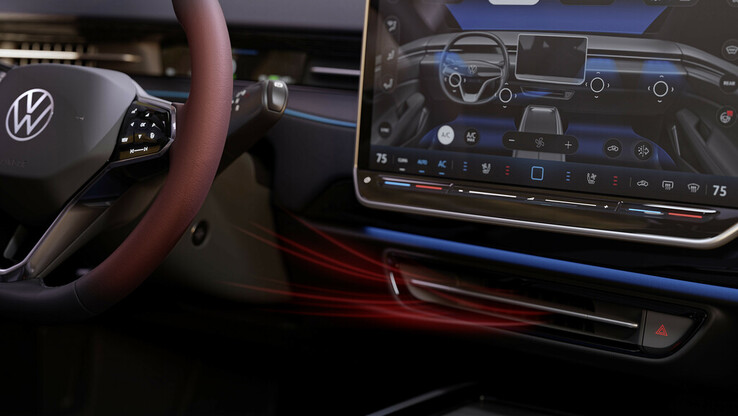 O sistema de ar condicionado inteligente da Volkswagen para o novo ID.7 EV. (Fonte de imagem: Volkswagen)