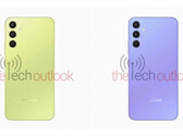 Alguns novos renderizadores Galaxy A34. (Fonte: The Tech Outlook)