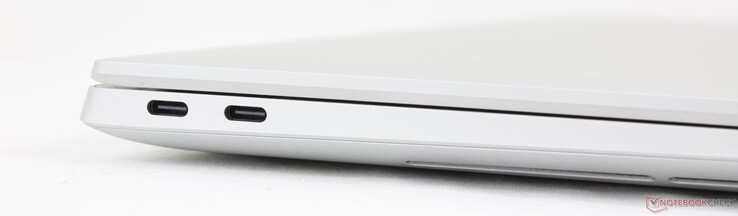 Esquerda: 2x USB-C Thunderbolt 4 com DisplayPort 2.1 + Power Delivery