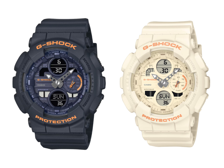 Os relógios Casio G-Shock GMA-S140-2A (esquerda) e GMA-S140-7A (direita). (Fonte da imagem: Casio)