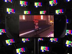 Os 9 jogos podem ser adquiridos por apenas US$ 10. Na foto: Demon Turf rodando no Steam Deck com vários dispositivos portáteis ao fundo. (Fonte da imagem: Valve - editado)