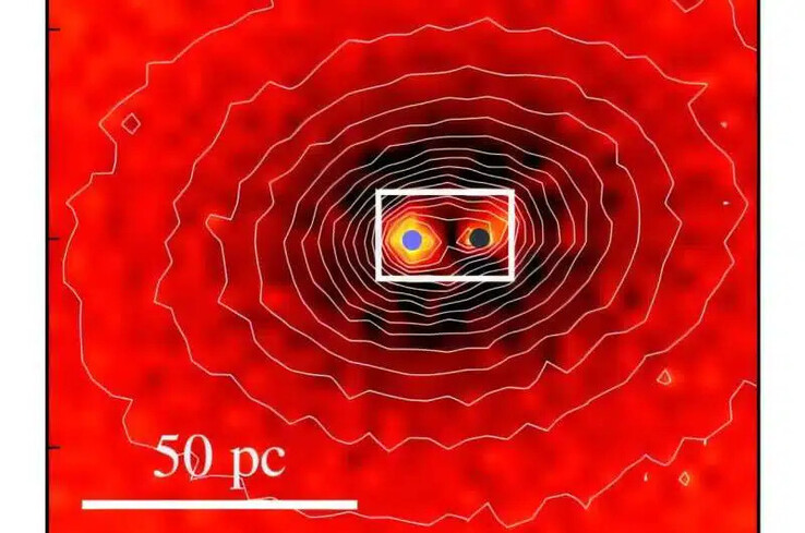 Uma imagem mostrando o núcleo duplo na NGC 4486B.