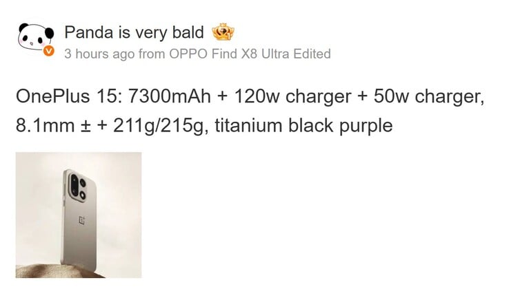 O relatório do Panda Is Very Bald (Fonte da imagem: Weibo - tradução automática)