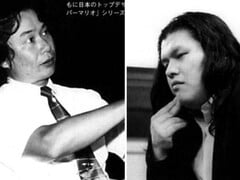 Uma foto de Shigeru Miyamoto e Kenji Eno, retirada do livro “The Book of Kenji Eno”