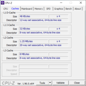 Informações do sistema CPU-Z Cache