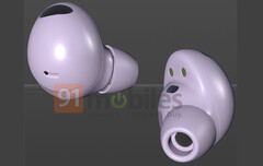 O Galaxy Buds2 Pro deve ser lançado em agosto em um evento lotado Galaxy Desempacotado. (Fonte da imagem: 91mobiles &amp;amp; @evleaks)