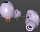 O Galaxy Buds2 Pro deve ser lançado em agosto em um evento lotado Galaxy Desempacotado. (Fonte da imagem: 91mobiles &amp; @evleaks)
